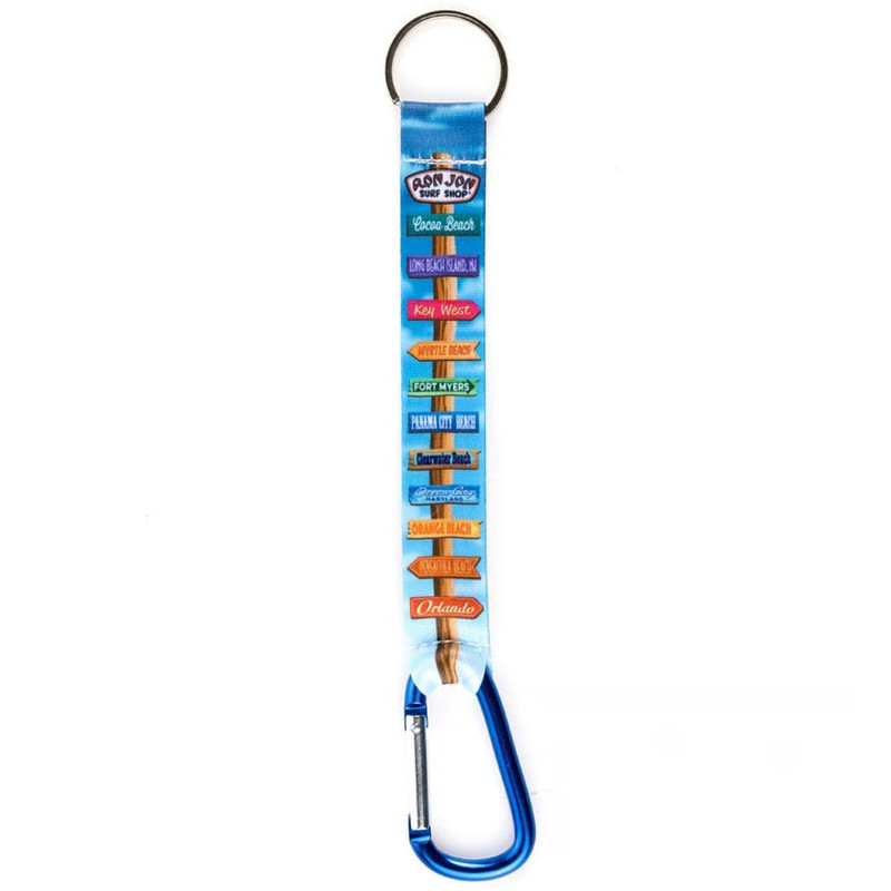 Chaveiro Ron Jon Carabiner Strap Chaveiro de Pulso Ron Jon Azul com Mosquetão para Mochila Bolsa e Chaves
