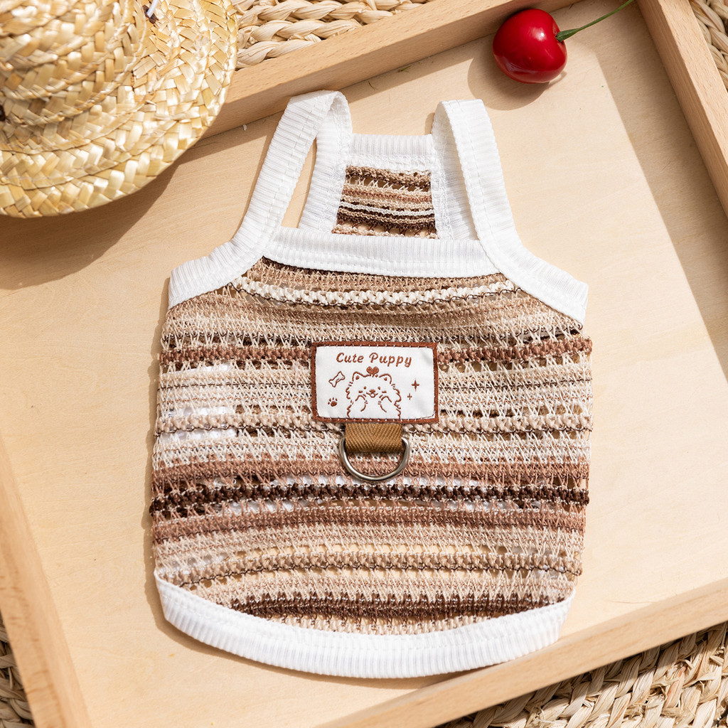 Roupas para animais de estimação Merad Bear Patch Traction Sling Pequeno Cachorro Estilo Fino Oco Respirável Roupas para
