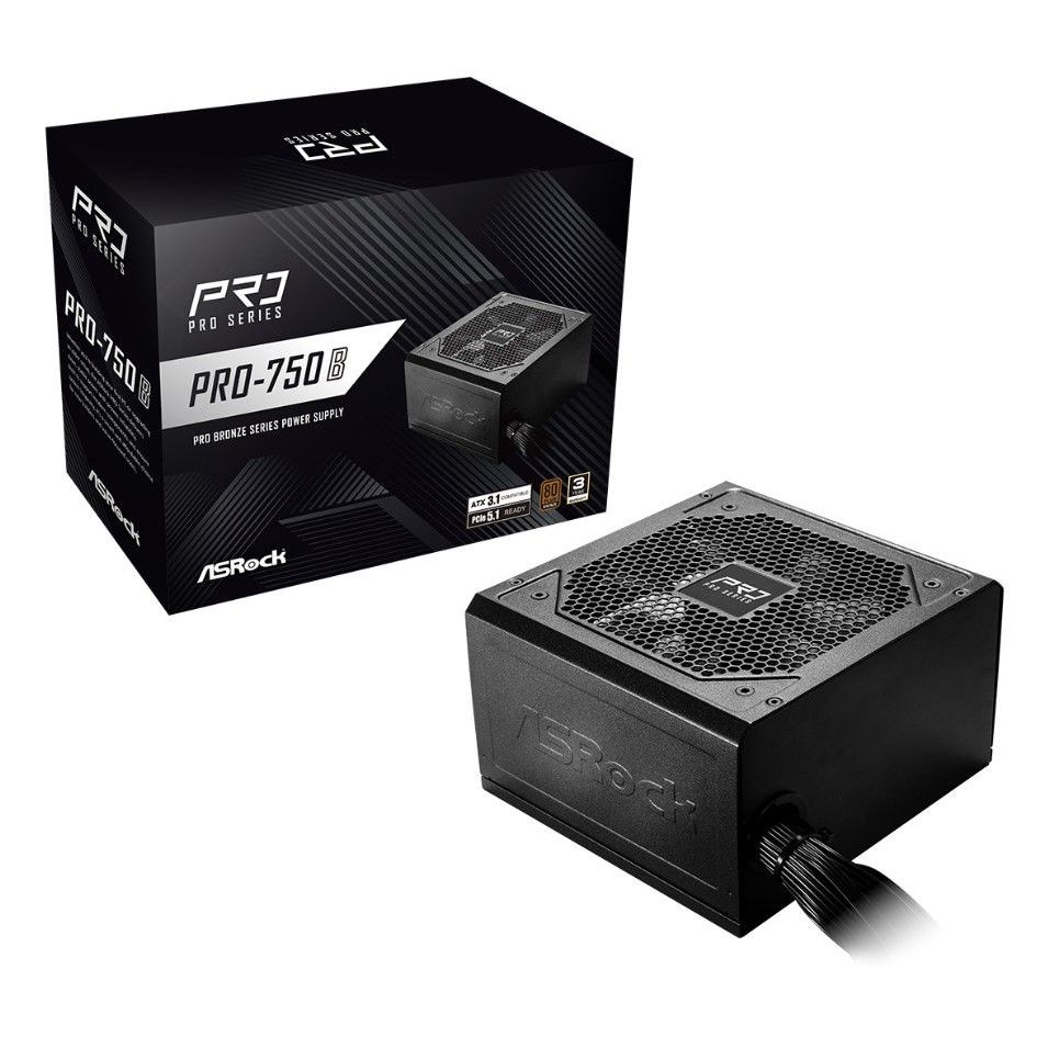 Fonte Gamer Energia Alimentação 750W 80Plus Atx 3.1 Asrock Pro