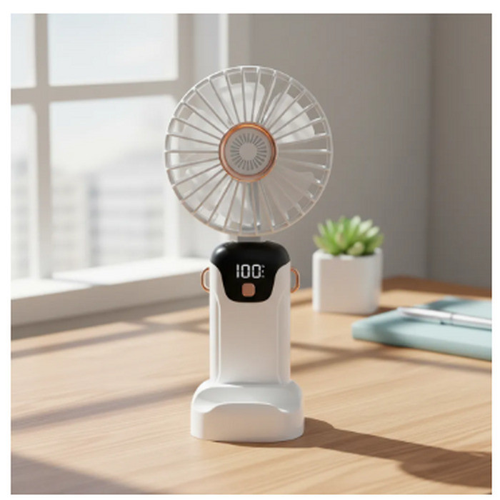 Ventilador Portátil Mini Fan Com Display Led Compacto Verde