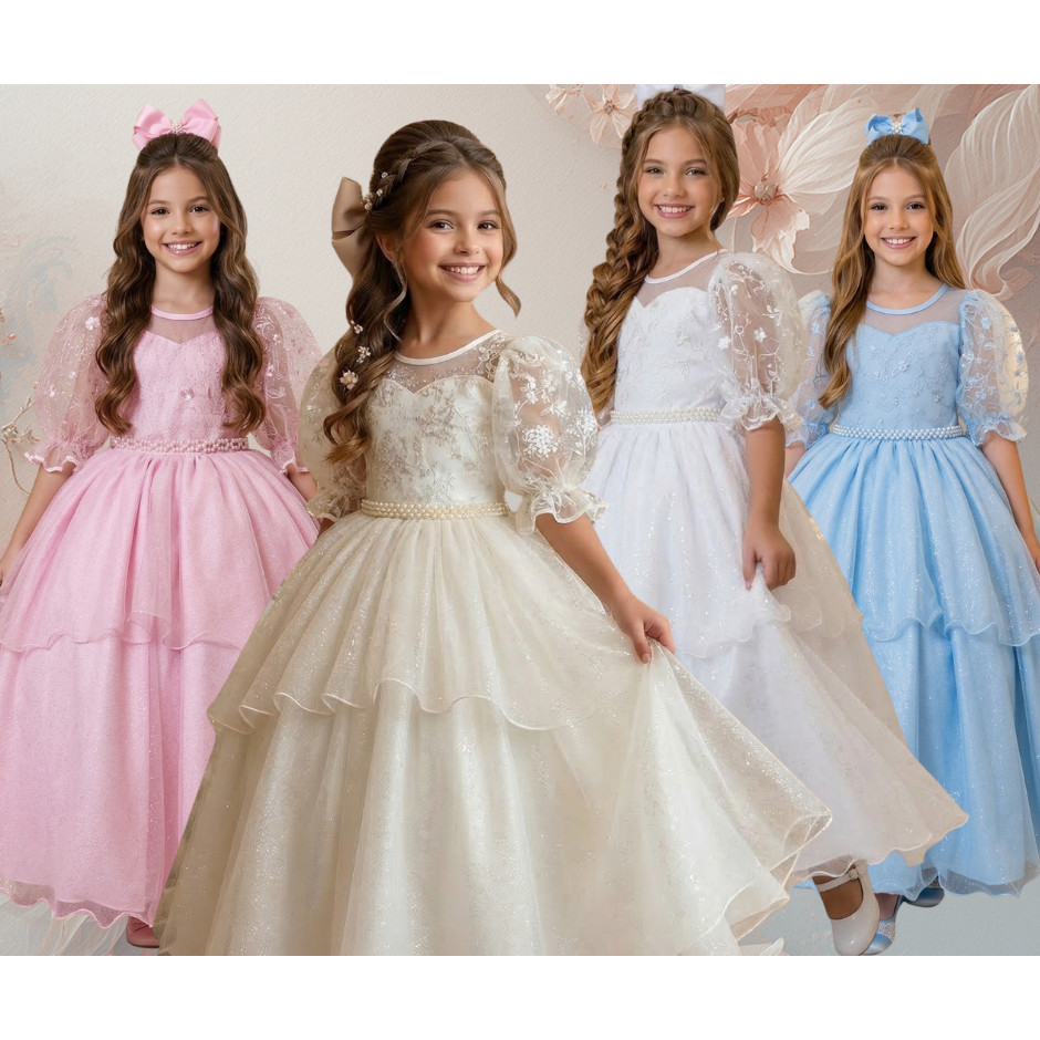 Vestido Lindo Bella Child Longo Eva + Saiote