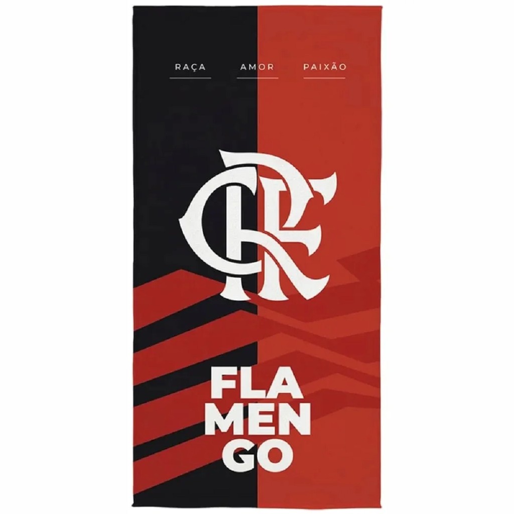 Toalha Banho Lepper Aveludada Transfer Flamengo 70 cm x 1,40 m