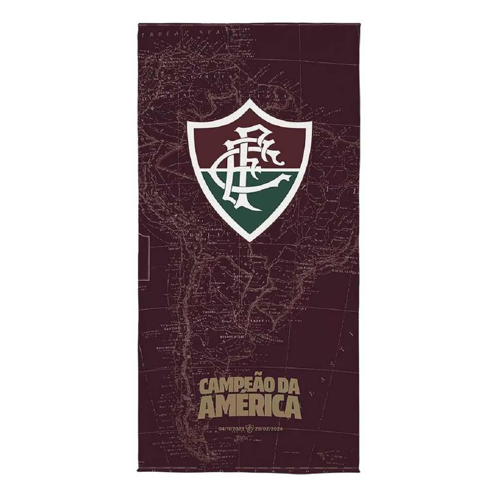 Toalha Banho Lepper Aveludada Transfer Fluminense 70 cm x 1,40 m