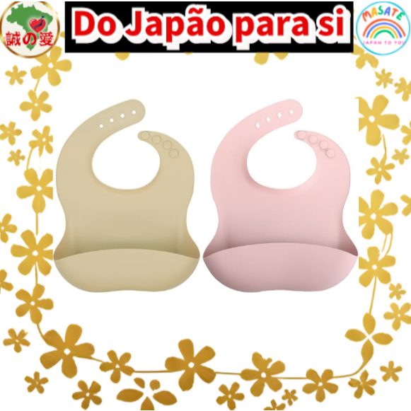 LINXAS 2pcs Baby Silicone Bib Set, Waterproof Soft Food Grade Silicone Feeding Bibs, BPA-Free Adjustable Neck & Deep Foo