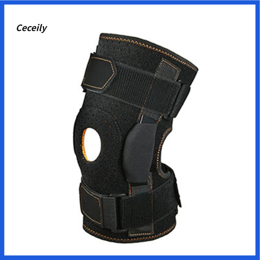 Meniscus Pressure Relief Adjustable Sports Knee Pad Compression Sleeve with Silicone Anti-slip Strip Pre-shaped Arc Brea