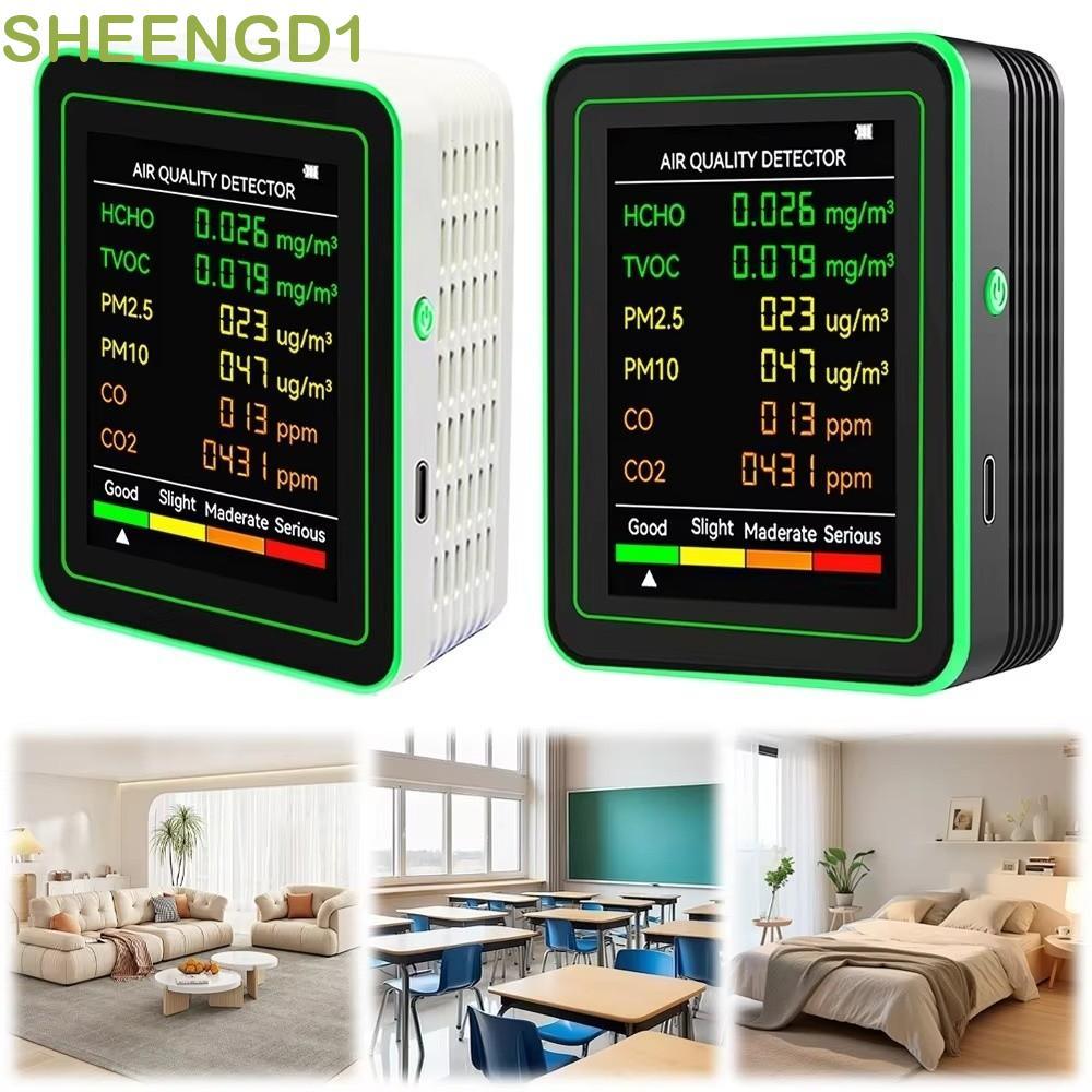 Monitor De Qualidade Do Ar SHEENGD1 , Detector De Inteligente De Alta Sensibilidade , Sensor De CO2 TVOC De Tela Grande
