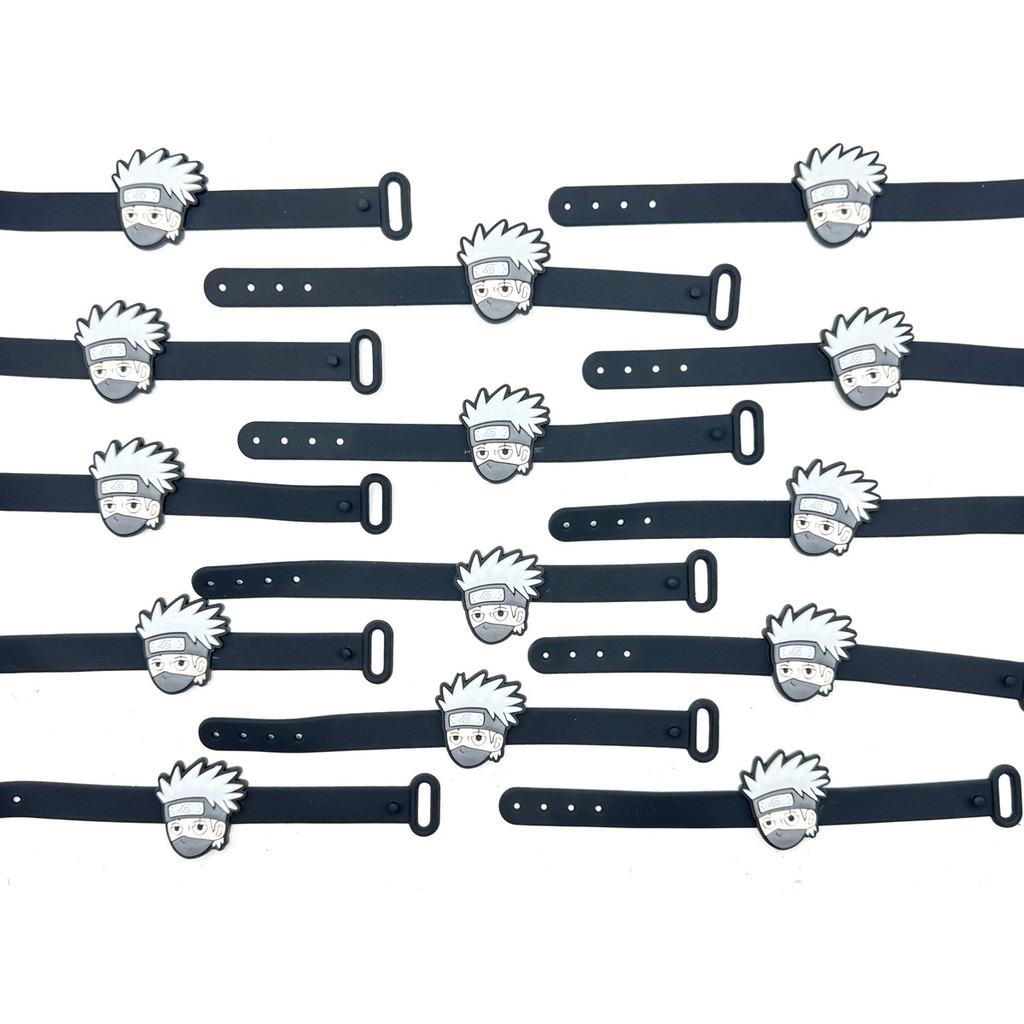 Pulseira Kakashi 10un Ajustavel Emborrachado Anime Tema