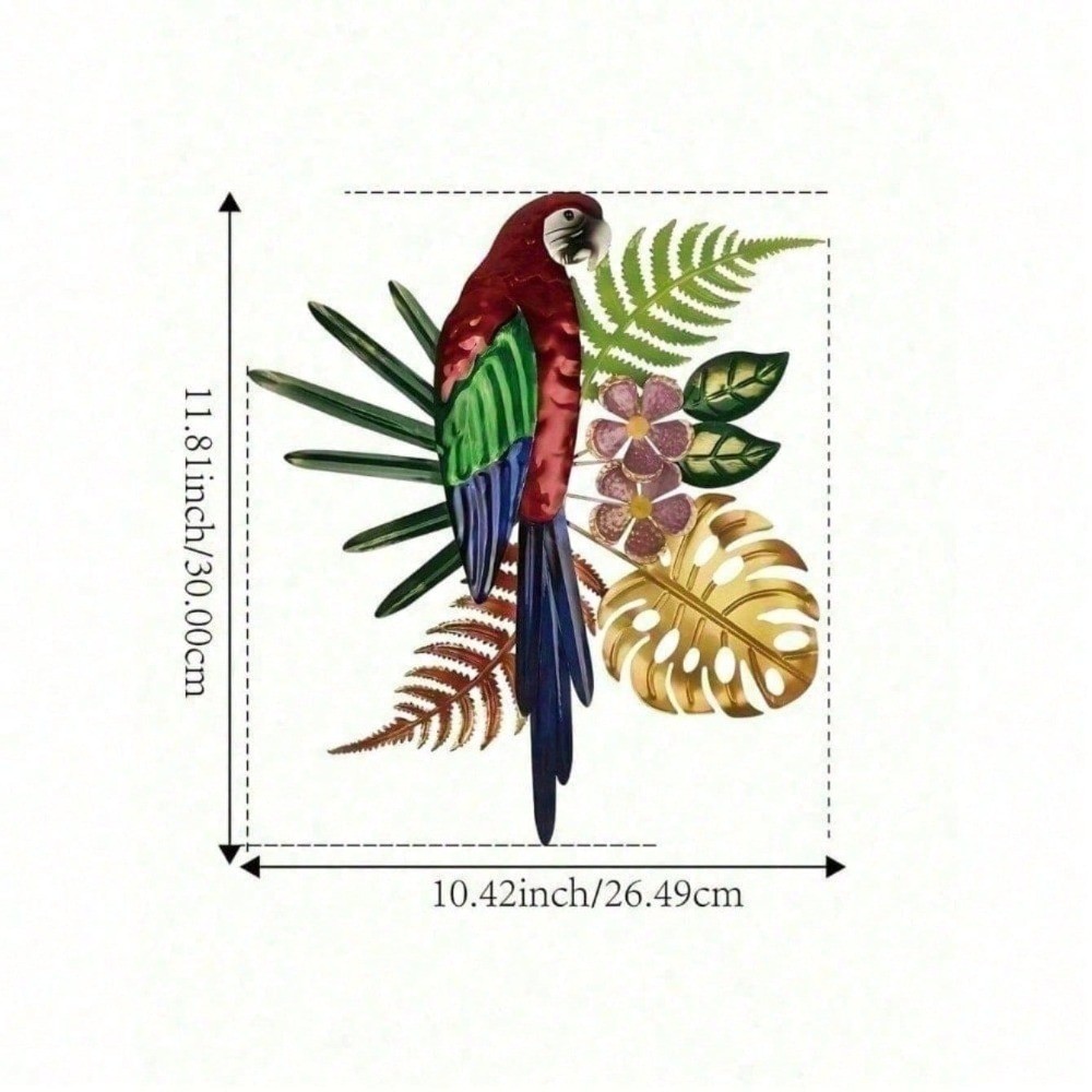CIFbuy Boho Tropical Parrot Wall Art Decoração Suspensa De Metal Vintage