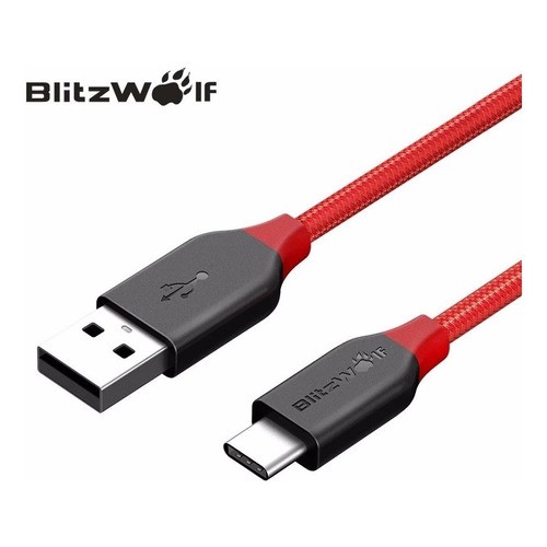 Cabo Usb Tipo C Blitzwolf 1 Metro Bw-tc5 vermelho