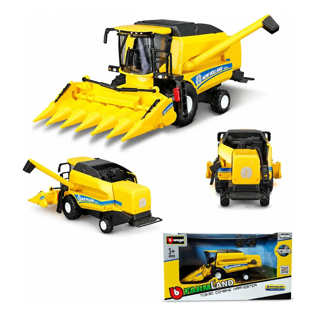 Miniatura Colheitadeira New Holland Tc5.90 1:32 Bburago Amarelo