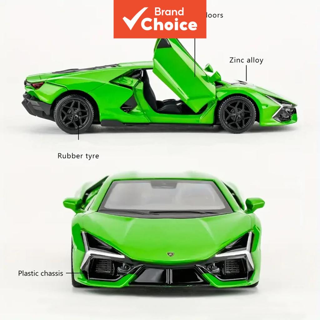 Modelo de carro de liga em escala 1:36 Lamborghini Revuelto Portas que abrem Supercarro de alta simulação Coleção