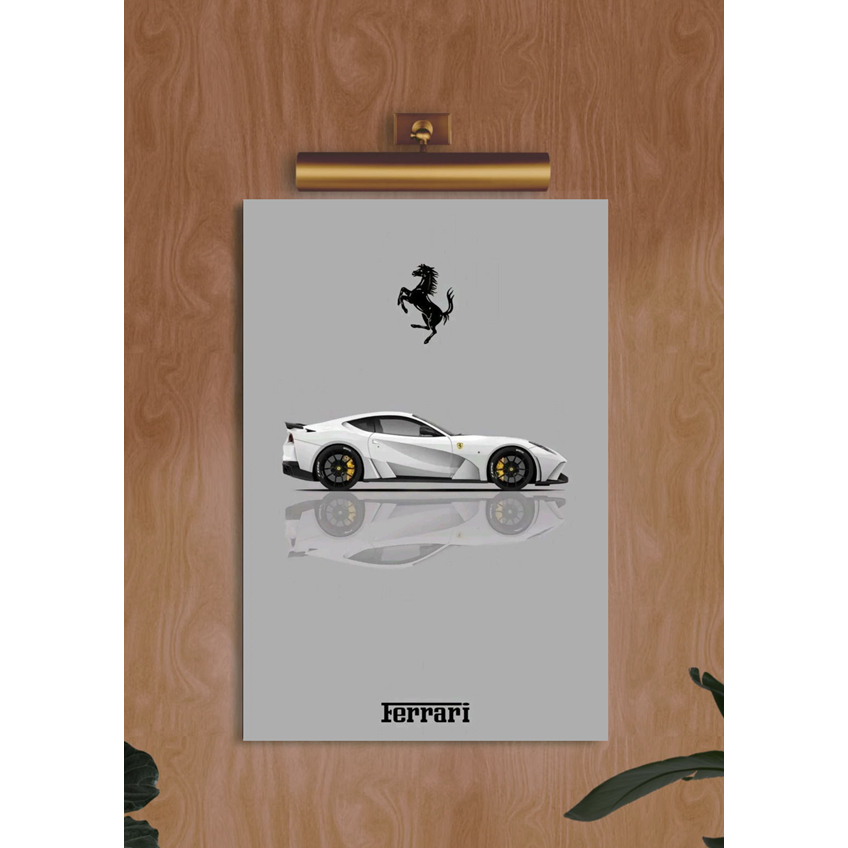 Quadro Placa decorativa carros automobilismo Ferrari porsche Lamborghini BMW Moderna Elegante 049