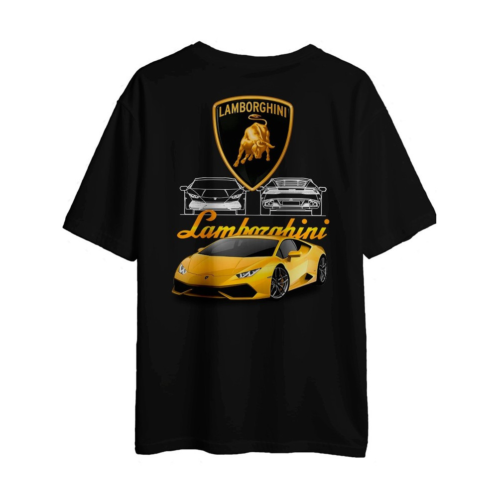 Camiseta Camisa Básica 100% Algodão Carro Lamborghini Amarelo Automovel Envio Imediato AUT-09