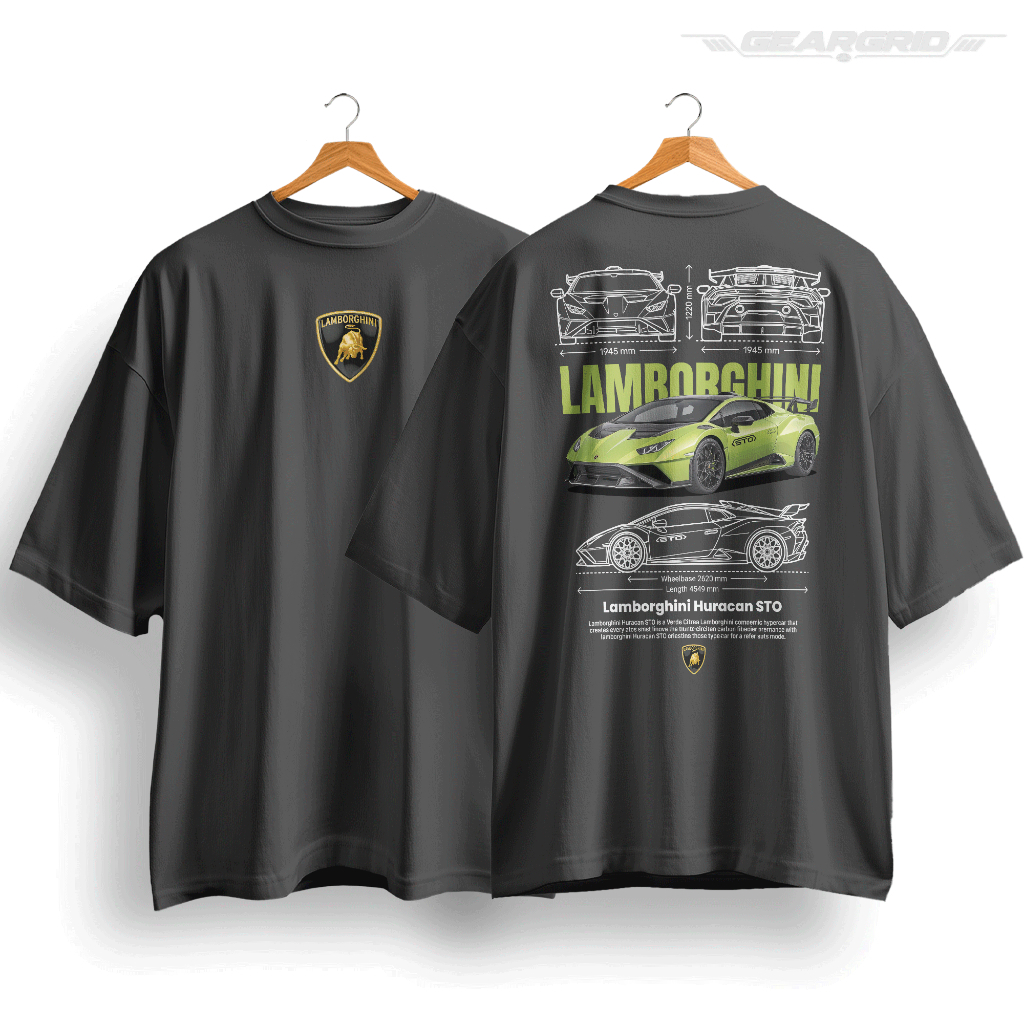 Camiseta Lamborghini Huracan STO 100% Algodão Oversized Streetwear Unissex Exclusiva