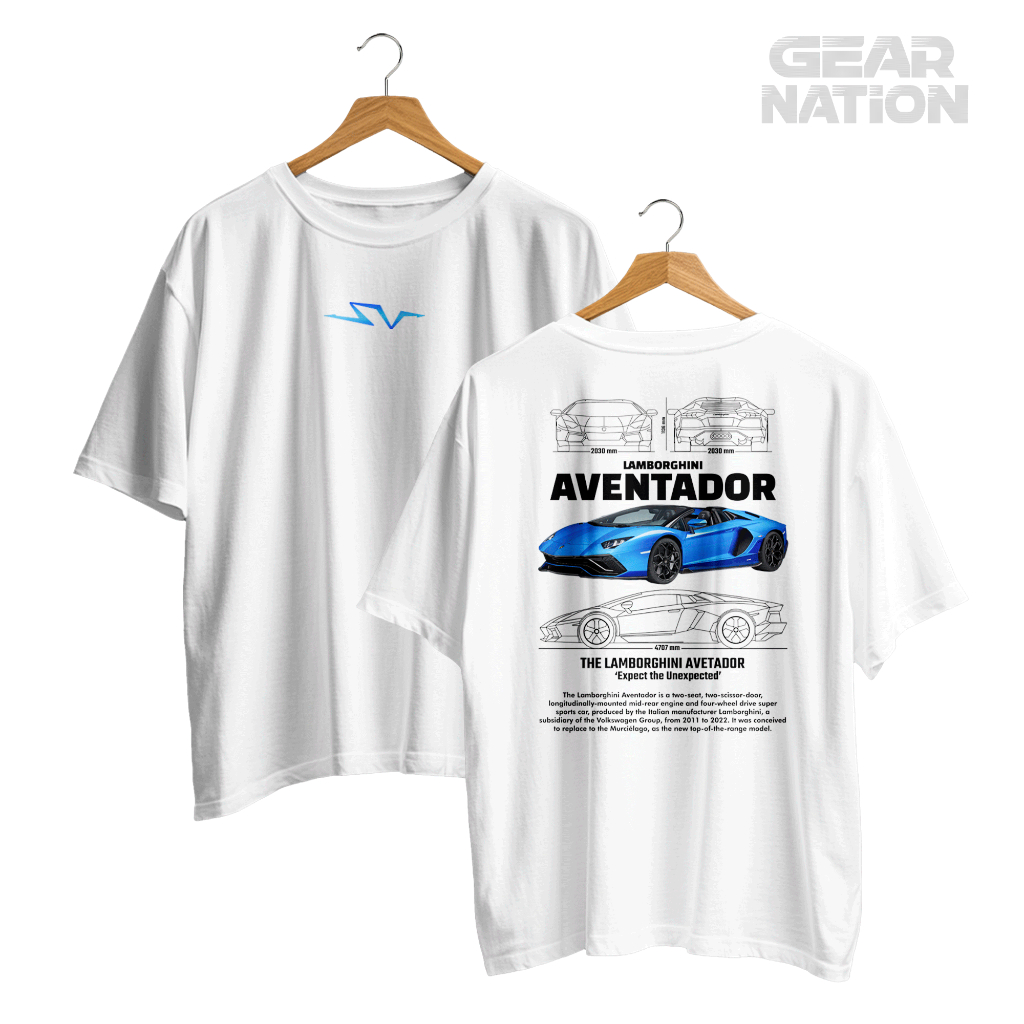 Camiseta Lamborghini Aventador 100% Algodão Unissex Oversized, Edição Exclusiva, Streetwear