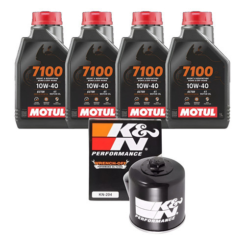 Kit Troca Óleo Motul 7100 Kn Triumph Tiger 800 900 1050 1200