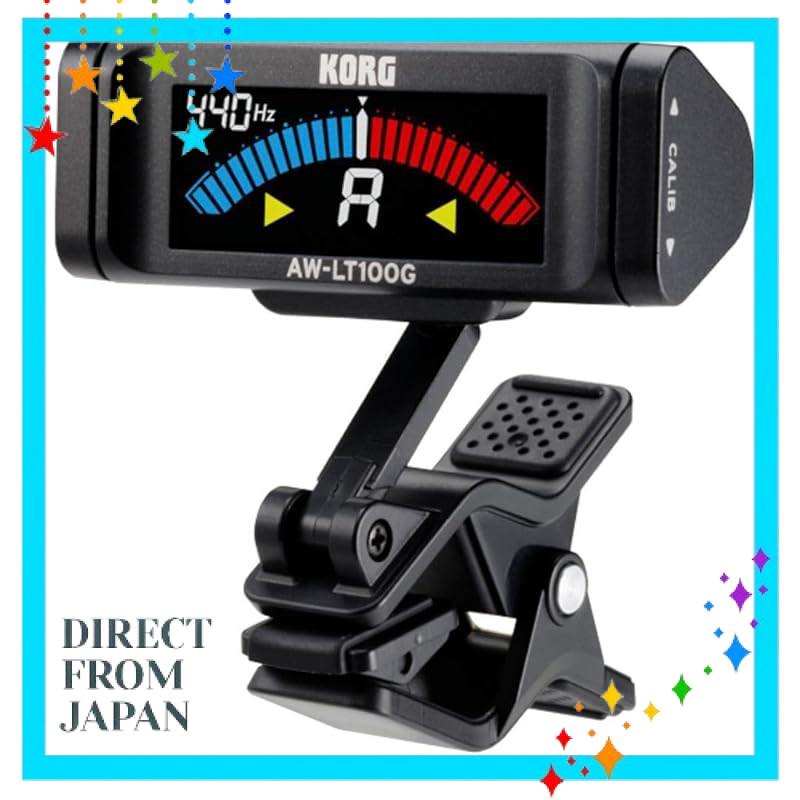 KORG 100-Hour Continuous Operation Clip Tuner for Musical Instruments AW-LT100 Series - Lightweight and Compact, Runs on