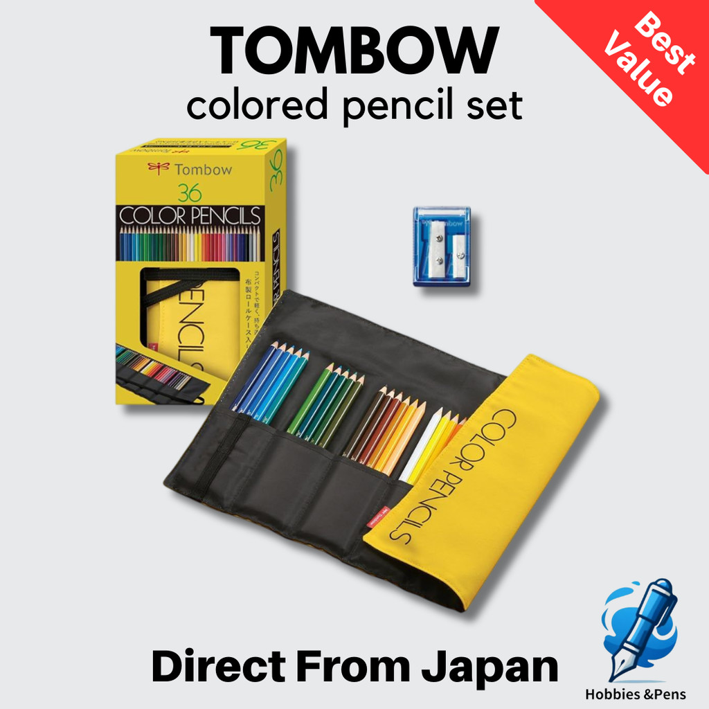 Tombow Colored Pencils with Roll Case and Mini Sharpener 36 Colors