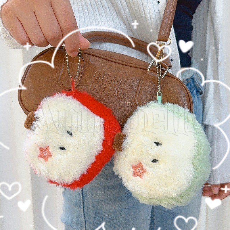 Bolsa Para Moedas De Maçã Desenhos Animados-Chaves De Fone De Ouvido Portátil-Carteira Com Zíper Kawaii Fruit Chaveiro Multifuncional Troca De Pelúcia-Pingente De Estilo INS