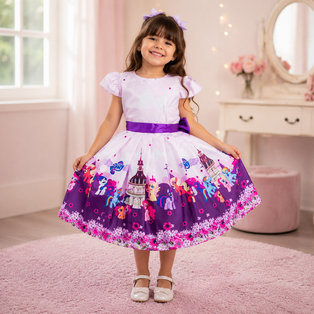 Vestido Infantil de Festa Temático  My Little Pony