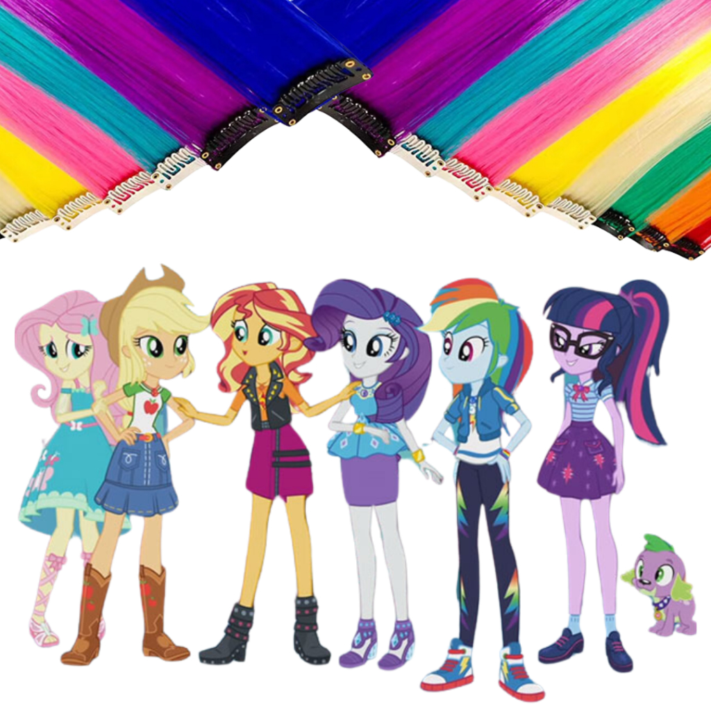 Aplique Mechas Tic Tac Coloridas Cosplay Fantasia Equestria Girls My Little Pony  50cm Escolha A Personagem!