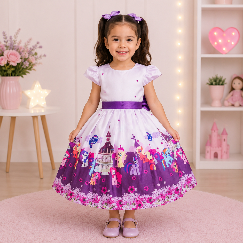 My Little Pony Vestido Roxo Festa Infantil