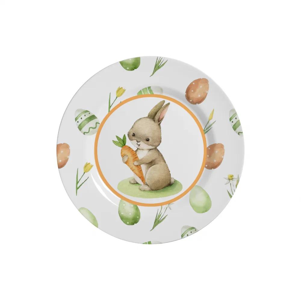 Conjunto com 6 Pratos de Sobremesa Follow the Bunny Pascoa Ø21cm