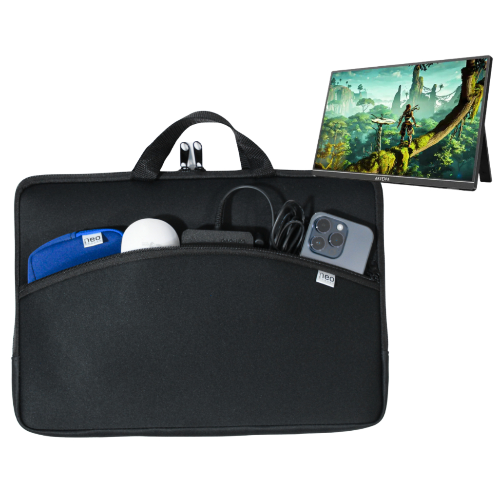 Capa Case Bolsa Protetora para Monitor Portátil - 18.5 Polegadas (A1M 18.5 Arzopa ) Com Bolso
