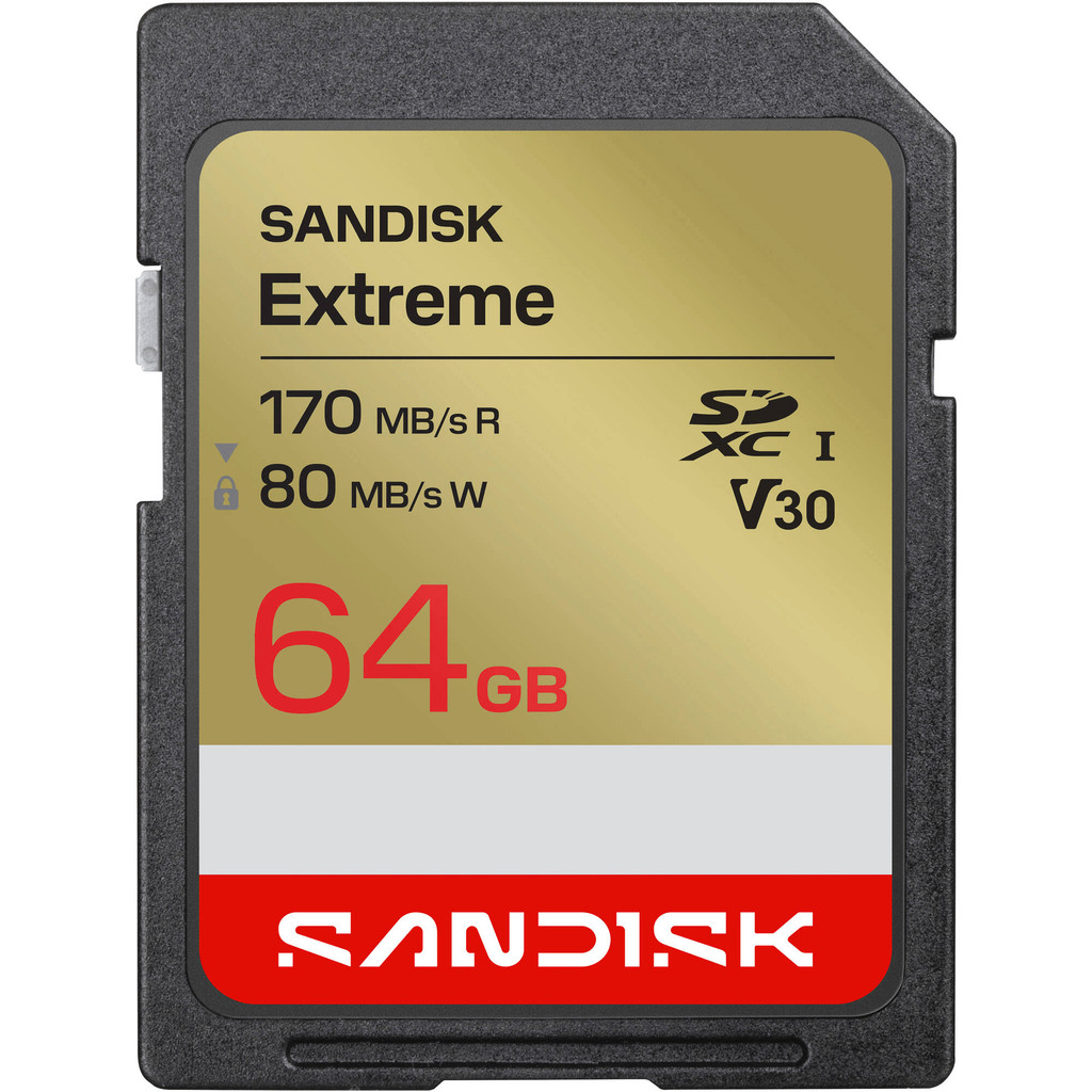 Cartão de Memória SDXC 64GB SanDisk Extreme GO UHS-I 170MB/s V30