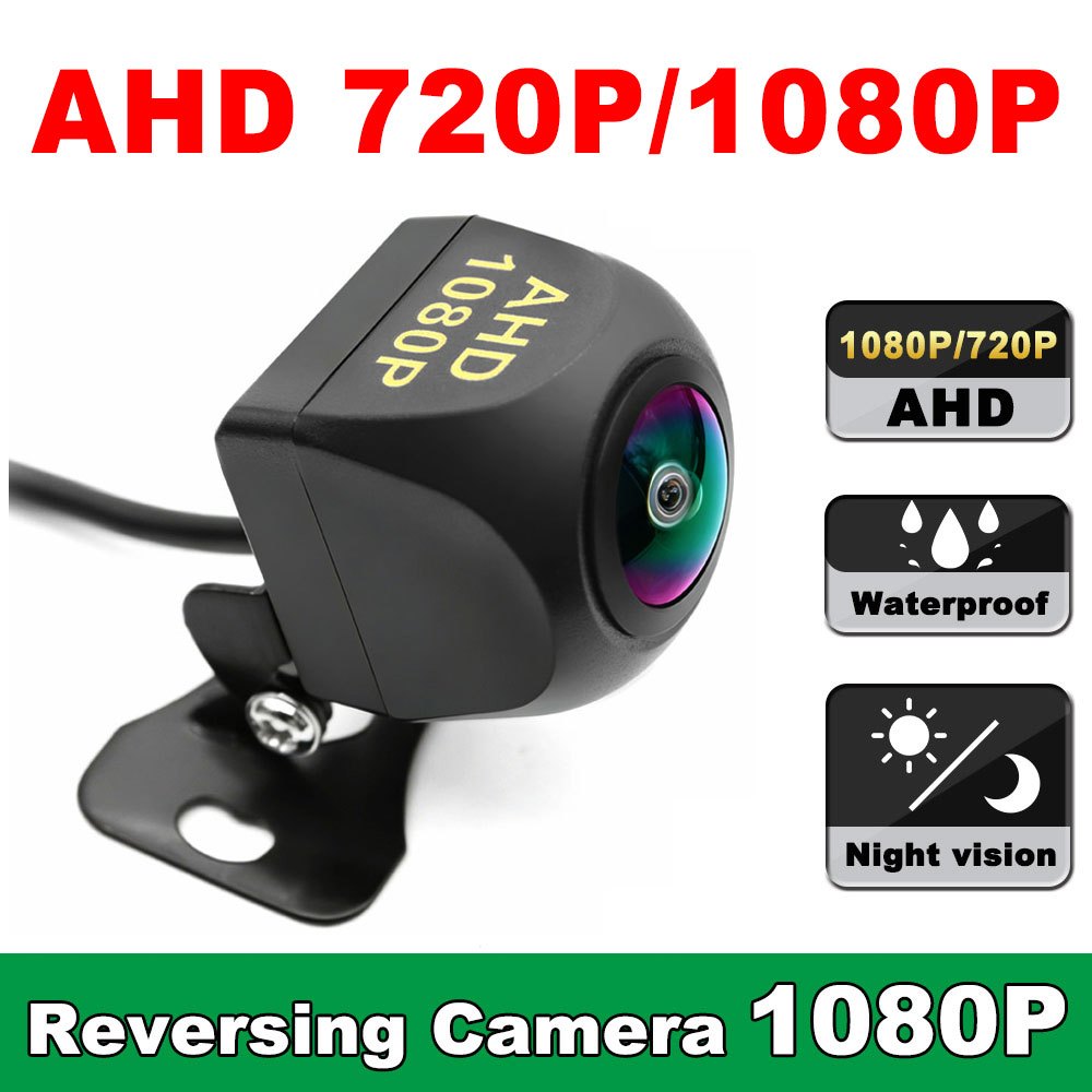 4K AHD 720P/1080P Câmera Reversa Do Carro Retrovisor Para Estacionamento CCD HD Lente Dourada Universal De Ré Automática
