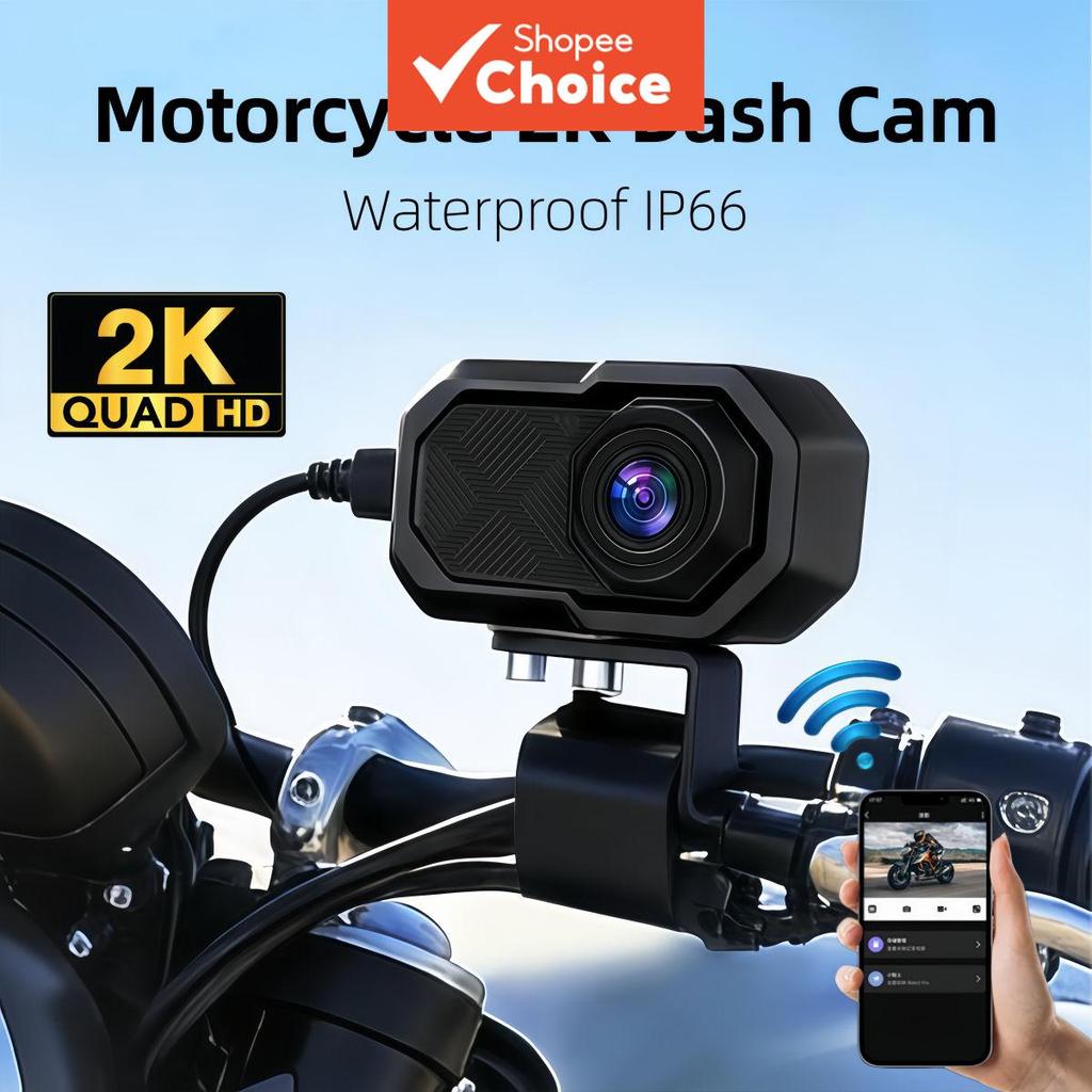 Full HD 2k Motorcycle Dash Cam WIFI À Prova D'água De Choque Gravador De Segurança Com Visão Noturna