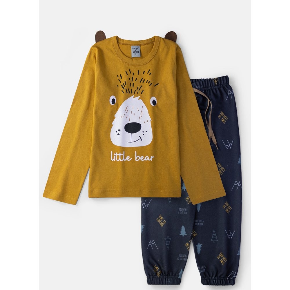 Conjunto Infantil Masculino Meia Estação Little Bear Ocre 0471 - Keki Boys