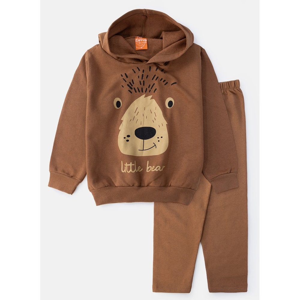 Conjunto Infantil Masculino Moletom Little Bear Marrom 0666 - Torrox