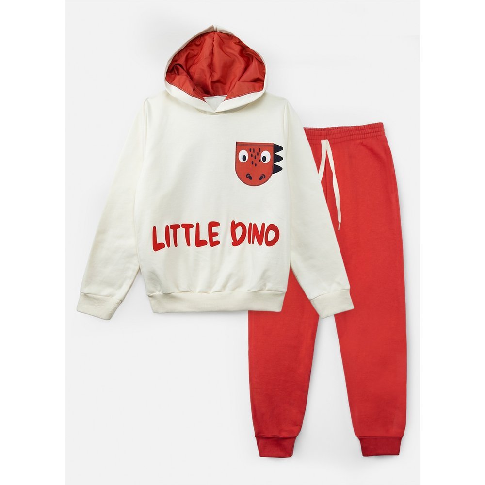 Conjunto Infantil Menino Moletom C/Capuz Little Dino Bege 0159 - Torrox