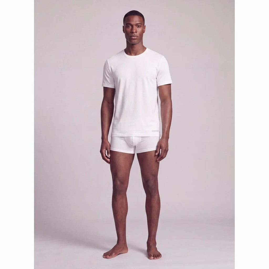 Camisetas Masculina Calvin Klein Kit 2  Crew-Neck Preto / Branco
