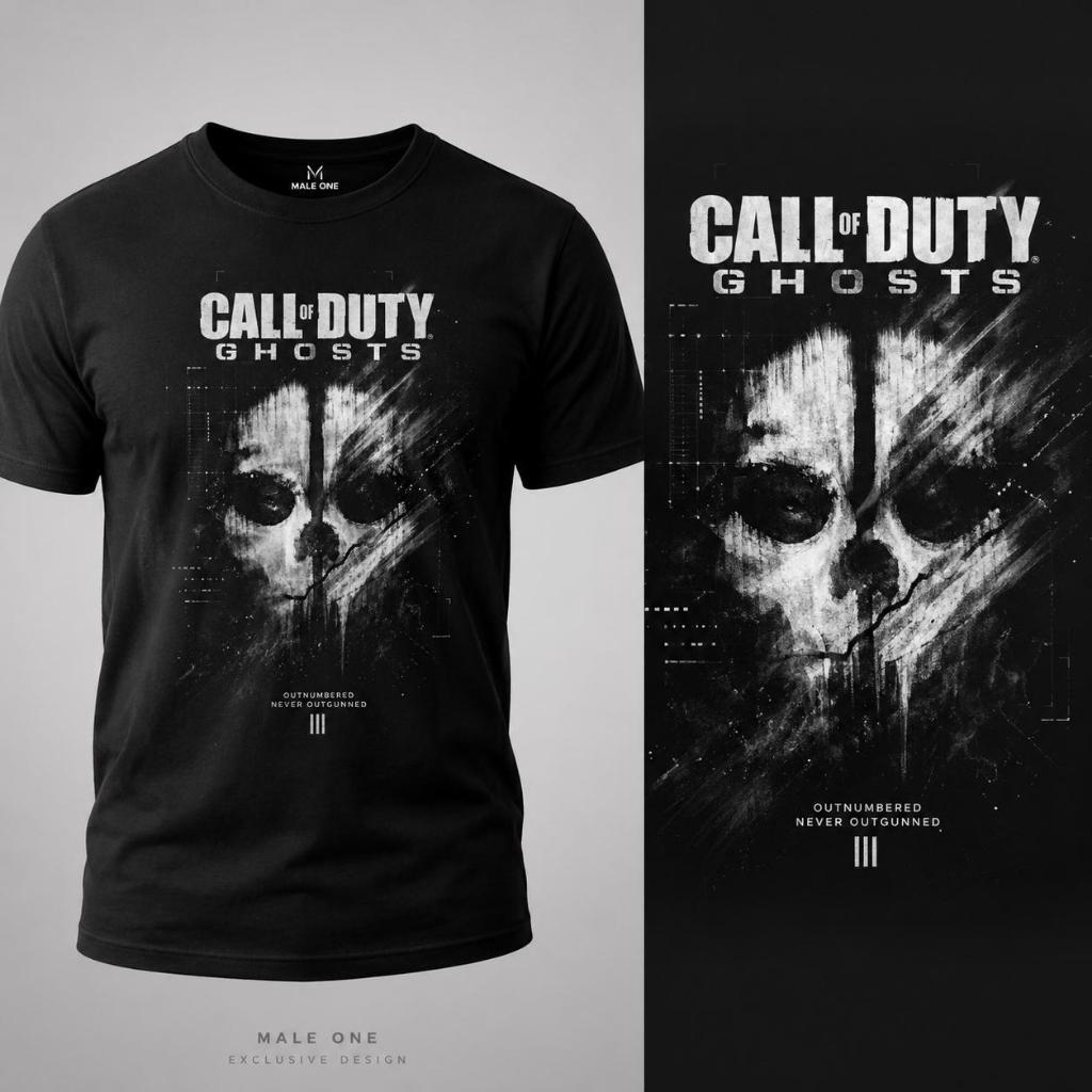 Camiseta GHOSTS call of duty caveira camisa jovem moda lançamento jogos presente exclusiva