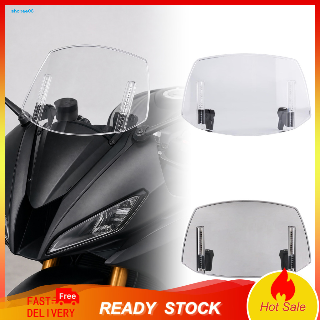 Scratch-resistant Motorcycle Screen Windscreen Universal Adjustable Clip-on Windshield Wind Deflector for Honda Suzuki Y