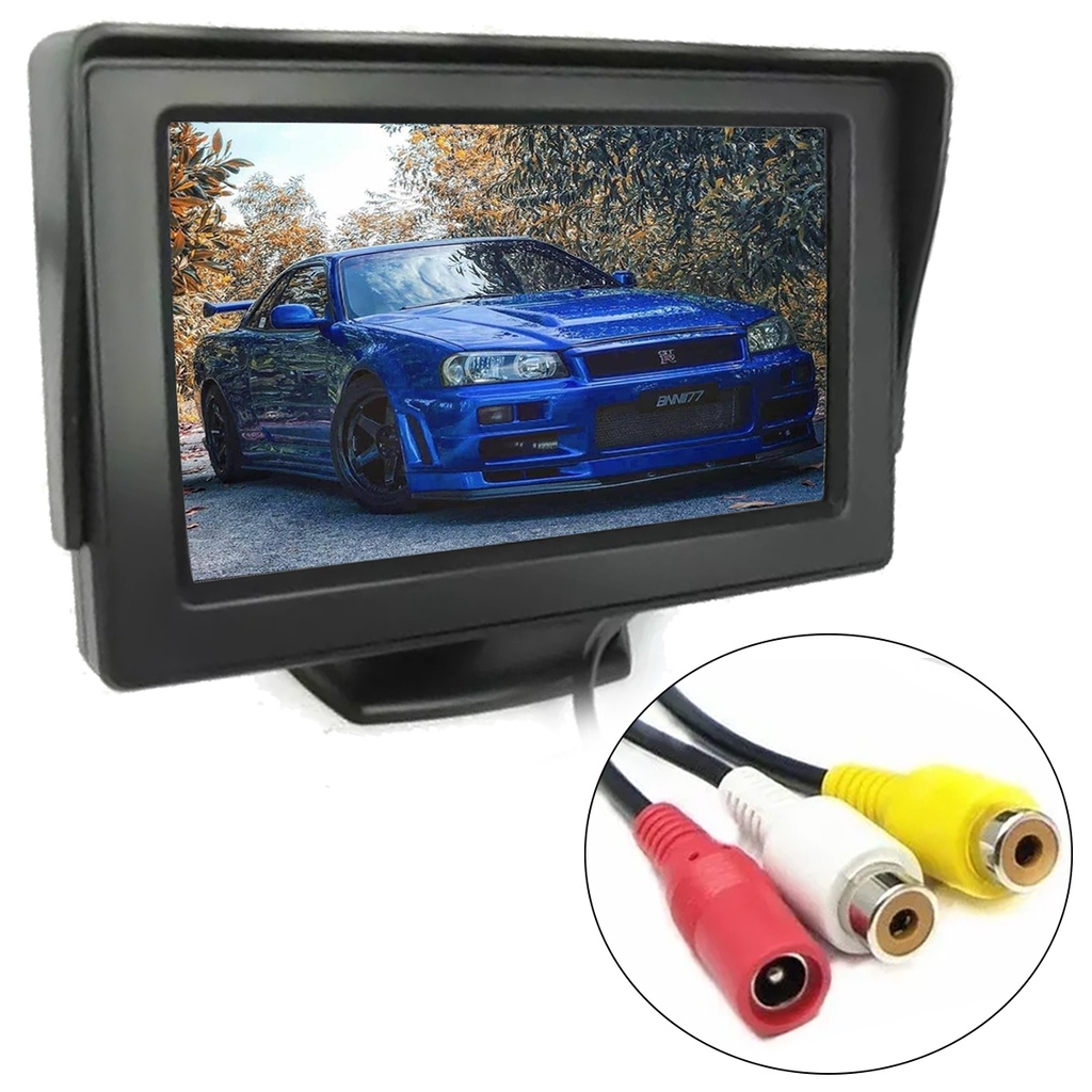 Monitor Automotivo Estacionamento Tela Fixa 4.3 Polegadas Imagem LCD Colorida Ótima Qualidade AV