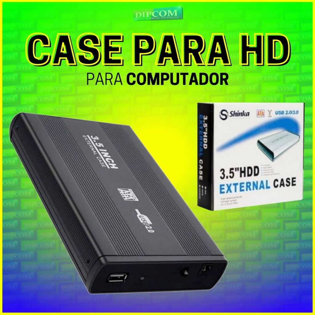 Case HD para Computador ou notbook USB 2.0 e 3.0 - CASE HDD 3.5 EXTERNAL USB 2.0 E 3.0