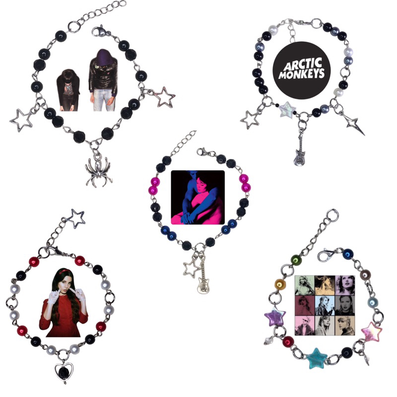 Pulseiras inspirados em álbuns alternativos aço inox- TV Girl; Lana Del Rey, Crystal Castela, Taylor Swift-The Era