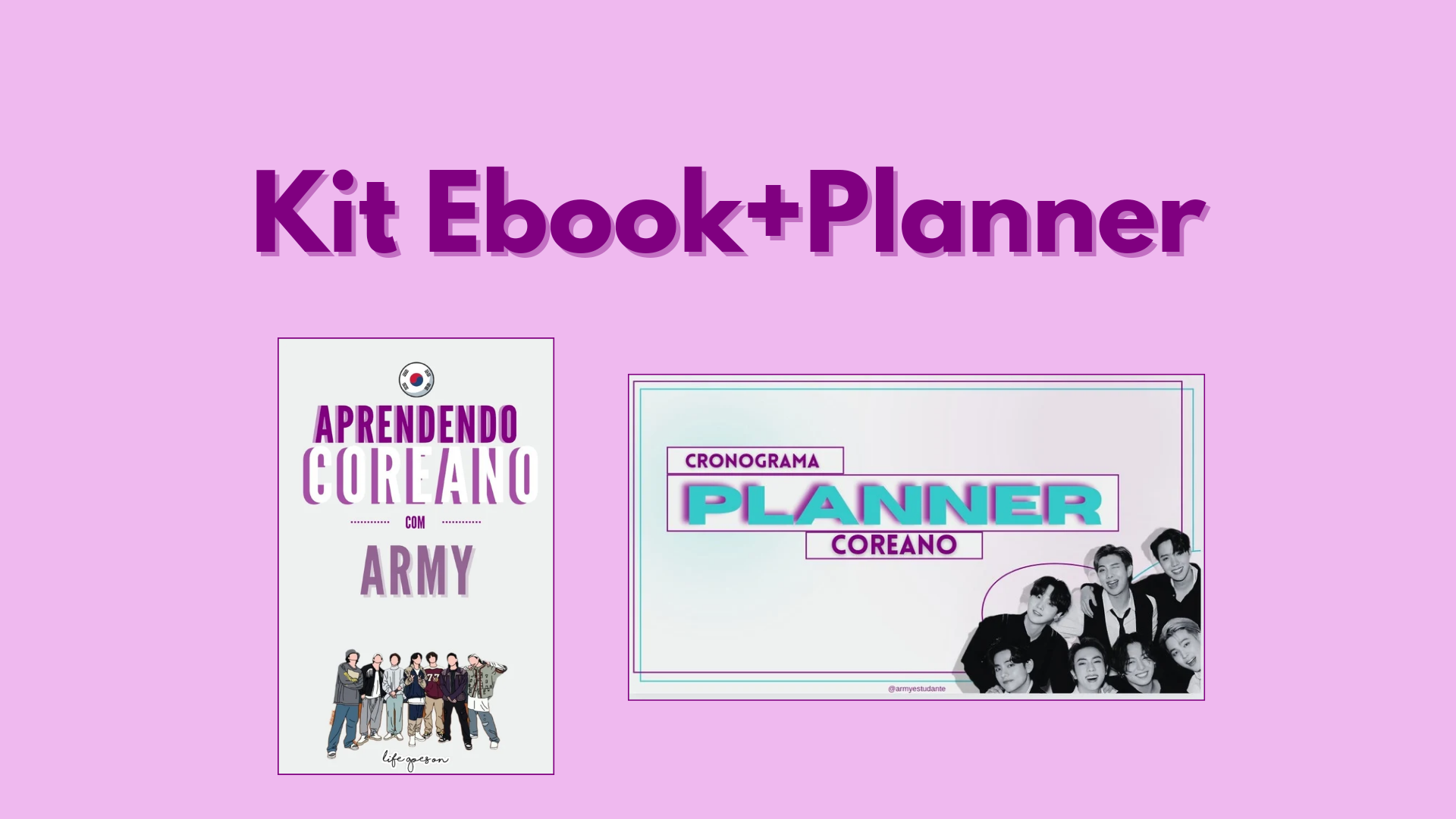 Kit Ebook+Planner de Estudo Coreano.