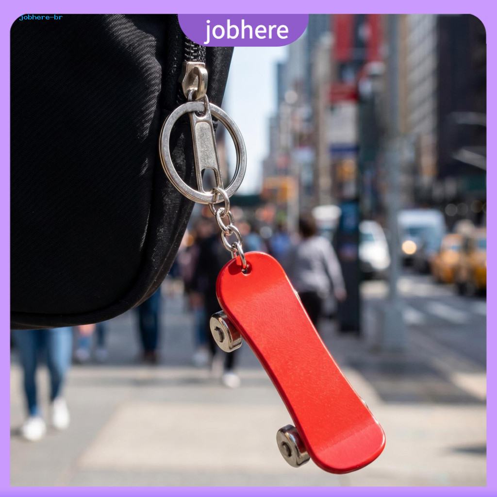 Skateboard Look Keychain Portable Pendant – Fingertip Decompression for Lovers Mini Keyring Accessory for Teens