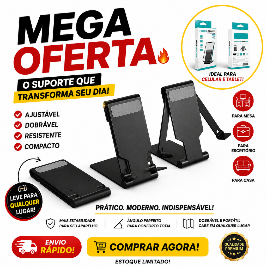 Mini Suporte Mesa Celular E Tablet Dobrável Pequeno Portátil
