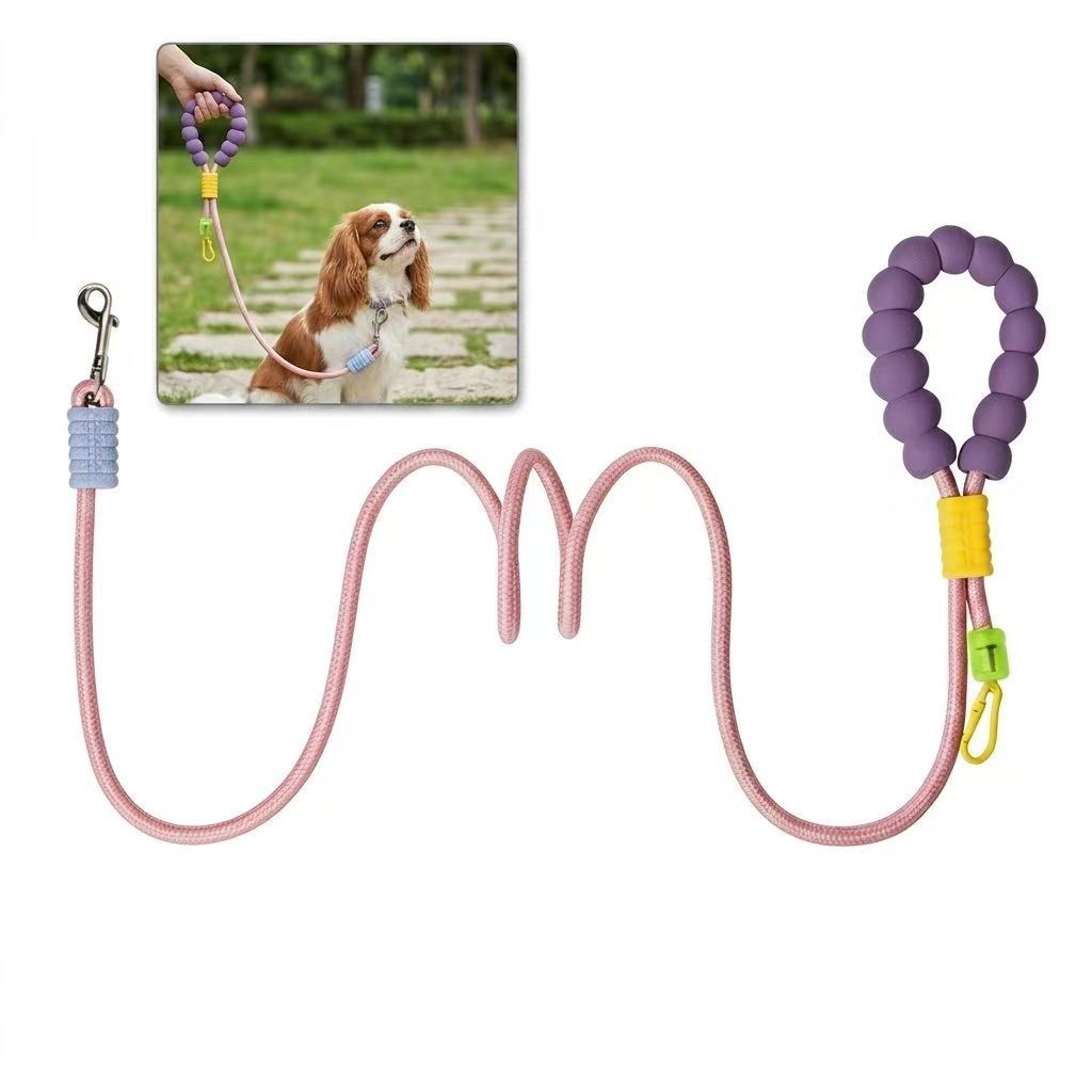 Guia Passeio Mãos Livres Cachorro, Corda Nylon Dupla Refletiva Resistente