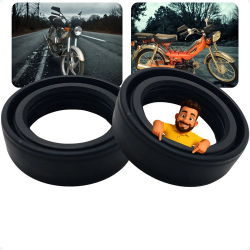 Kit 2 Retentor Bengala Shineray Xy 50 2007 2008 2009 2010 2011 Medidas 25x35x10 - EMBUS