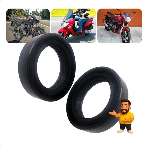 Par Retentor Bengala Mottu Sport Tvs 110i 2023 2024 2025 2026 / Dafra Laser 150 Vedação Dupla EMBUS
