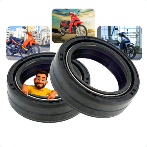 Kit 2 Retentor Bengala Traxx Moby 50 2012 A 2015 / Crypton 115 2009-2015 / Biz 125 2011-2026 - EMBUS
