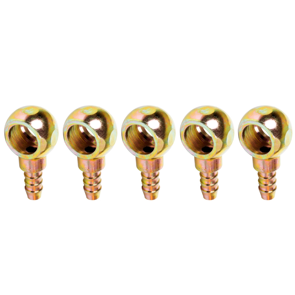 Kit 5 Olhal Banjo Redondo Para Mangueira e Tubo Hidráulico 10mm 12mm 14mm 16mm Alta Resistência