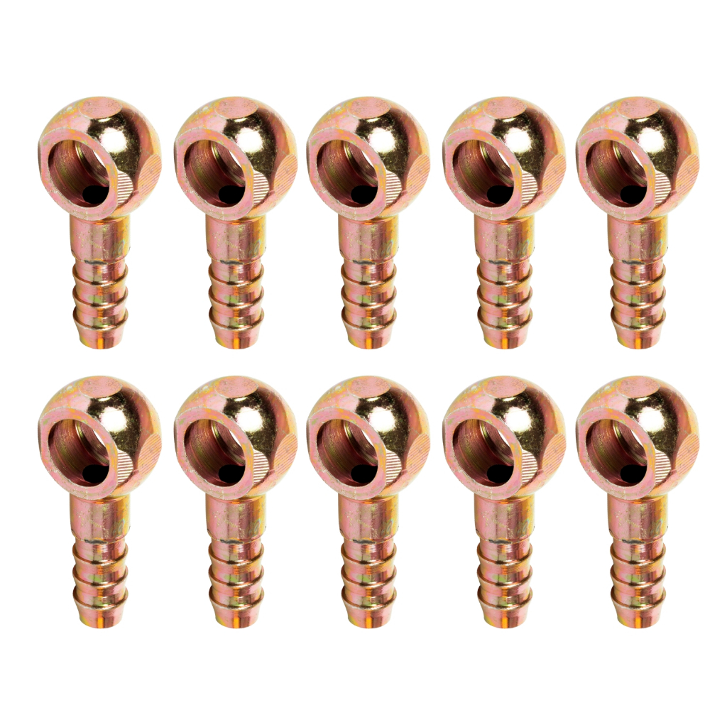 Kit 10 / 20 Olhal Banjo Sextavado Para Tubo Hidráulico 10mm 12mm 14mm 16mm Aço Alta Resistência