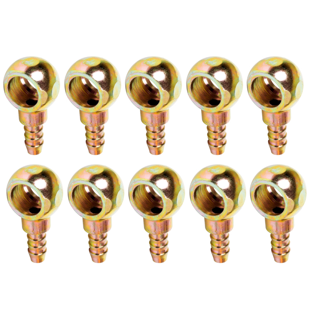Kit 10 Olhal Banjo Redondo Para Mangueira e Tubo Hidráulico 10mm 12mm 14mm 16mm Alta Resistência